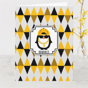 Tarjeta Pengüino Hip Hop Genial Quédate Tranquilo