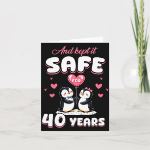 Tarjeta Pengüinos de pareja para aniversario de bodas de 4