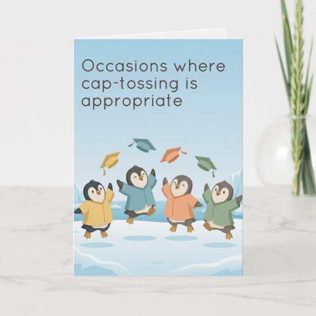 Tarjeta Penguins Celebrating Graduation | Dry Humour (Anverso)