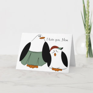 Tarjeta Penguins Personalizado Cuta