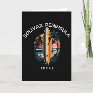 Tarjeta Península de Bolivar Texas Hombres Mujeres Surf