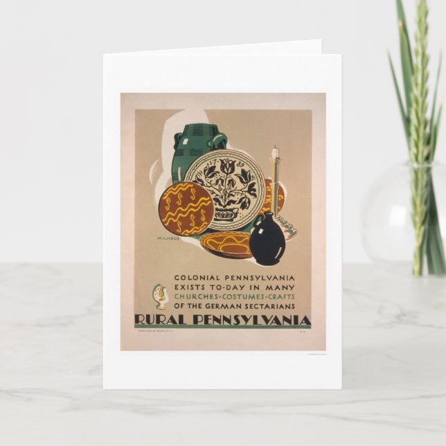 Tarjeta Pennsylvania colonial WPA 1940 (Anverso)