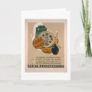 Tarjeta Pennsylvania colonial WPA 1940