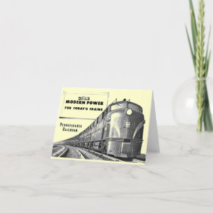 Tarjeta Pennsylvania Railroad Modern Train Power Note Card