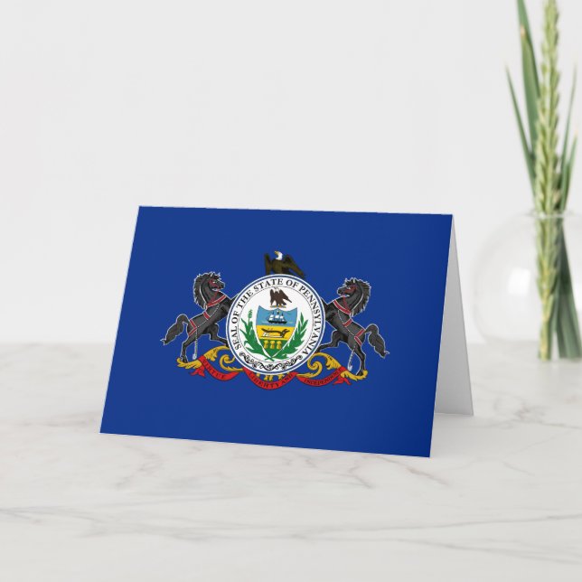 Tarjeta Pennsylvanian Flag & Seal, Flag of Pennsylvania (Anverso)