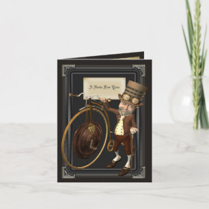 Tarjeta Penny Farthing Steampunk Notecards