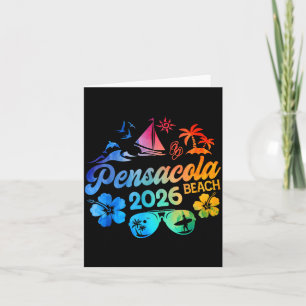 Tarjeta Pensacola Beach Florida 2026 vacaciones Tie Dye Ve