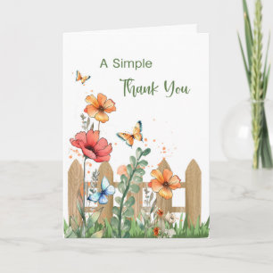Tarjeta Pensamiento Agradecido Amabilidad Mariposas Flores