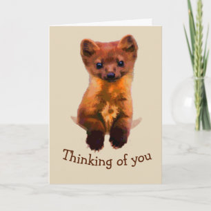 Tarjeta Pensamiento animal del pino de la fauna divertida