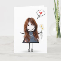 Pensamiento del Chica gráfico de stick