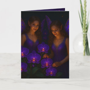 Tarjeta Pensamiento Elegante de Ti Hada Orquídea Púrpura