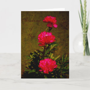 Tarjeta Pensamiento en usted - Peony verde oliva