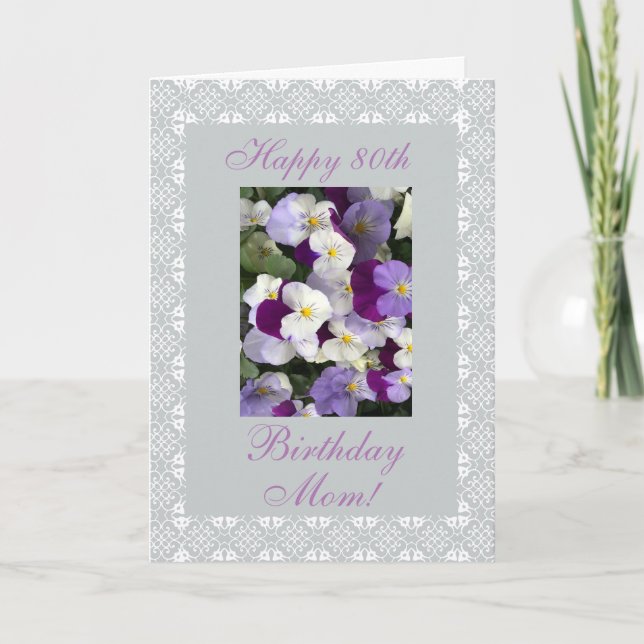 Tarjeta Pensamientos - el 80.o cumpleaños de la madre (Anverso)
