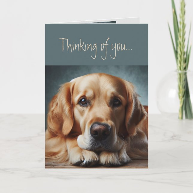 Tarjeta Pensando en amar a la señorita Golden Retriever Do (Anverso)