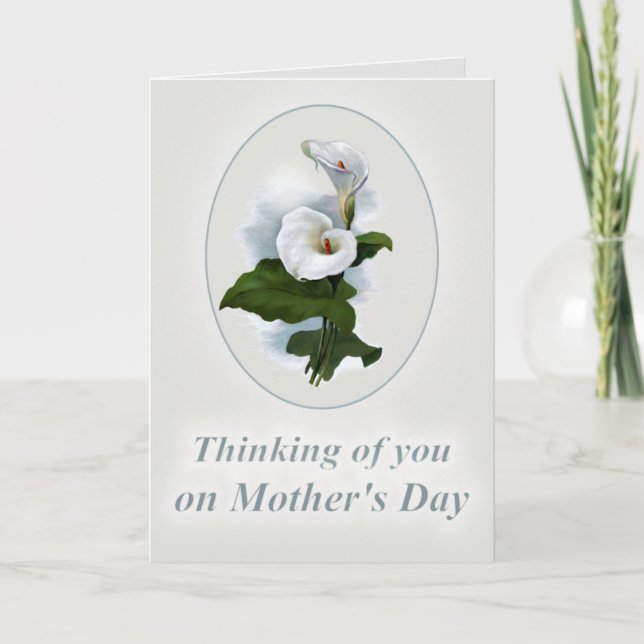 Tarjeta Pensando en el Día de la Madre, pérdida de hijos (Anverso)