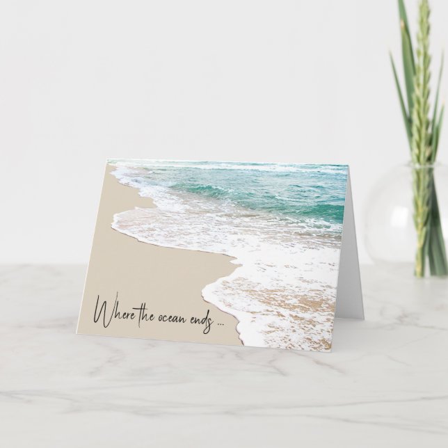 Tarjeta Pensando en la playa de You Ocean (Anverso)