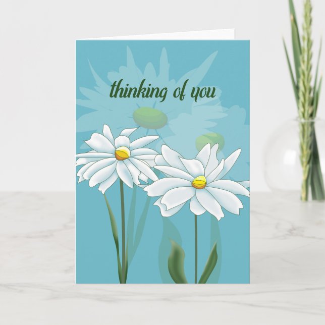 Tarjeta Pensando en margaritas (Anverso)