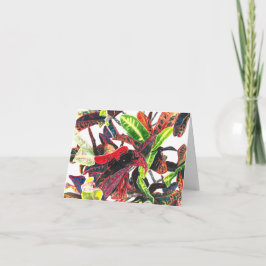 Tarjeta Pensando en su vibrante acuarela follaje