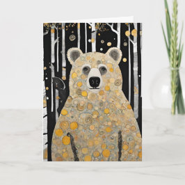 Tarjeta Pensando en ti, abrazo de oso lindo