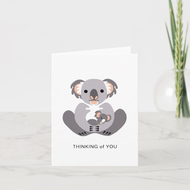 Tarjeta Pensando en ti - Casualmente KOALA - Animales salv (Anverso)