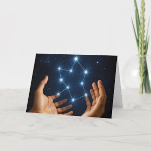 Tarjeta Pensando en ti con la mirada puesta en la estrella