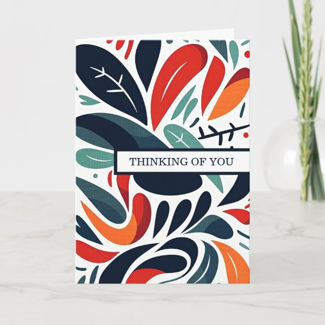 Tarjeta "Pensando en ti" con mensaje de corazón (Anverso)