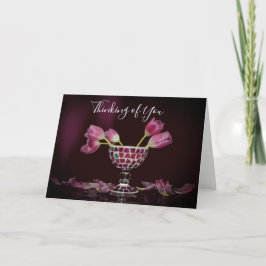 Tarjeta Pensando en ti con tulipanes