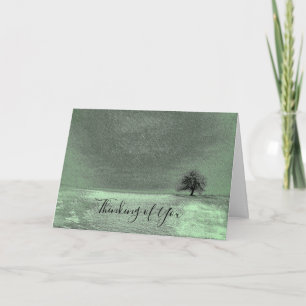 Tarjeta Pensando en Ti con un árbol solitario