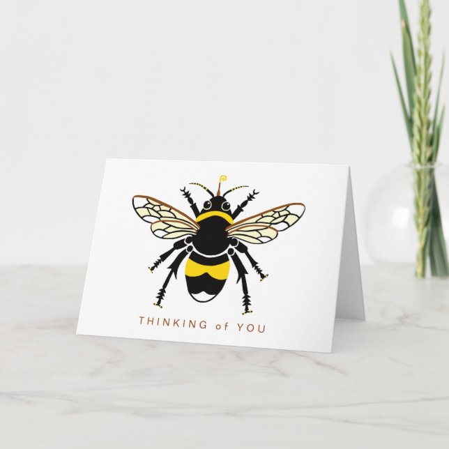 Tarjeta ¡Pensando en ti! Cute BEE - Vida silvestre - Natur (Anverso)