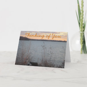 Tarjeta "Pensando en ti" de Lake Shore Sunset