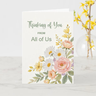 Tarjeta Pensando en Ti de Parte de Todos Nosotros Soporte 