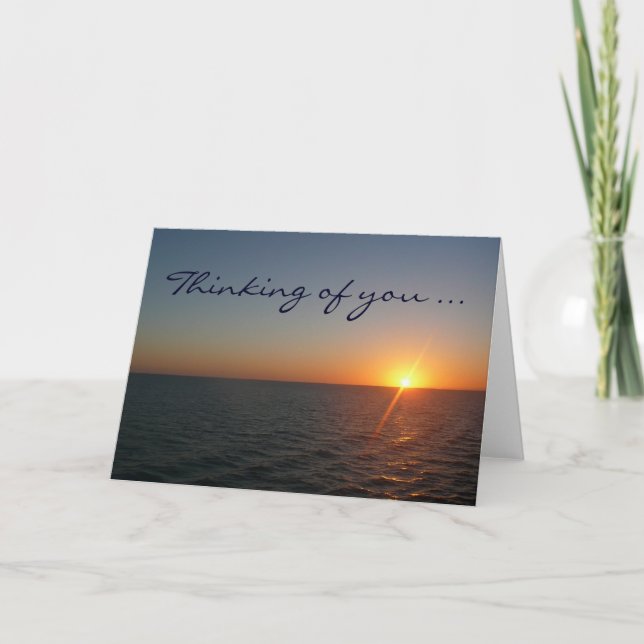 Tarjeta "Pensando en ti" de Sunrise at Sea (Anverso)