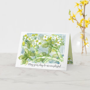 Tarjeta Pensando en ti Día Maravilloso Flores de Primavera