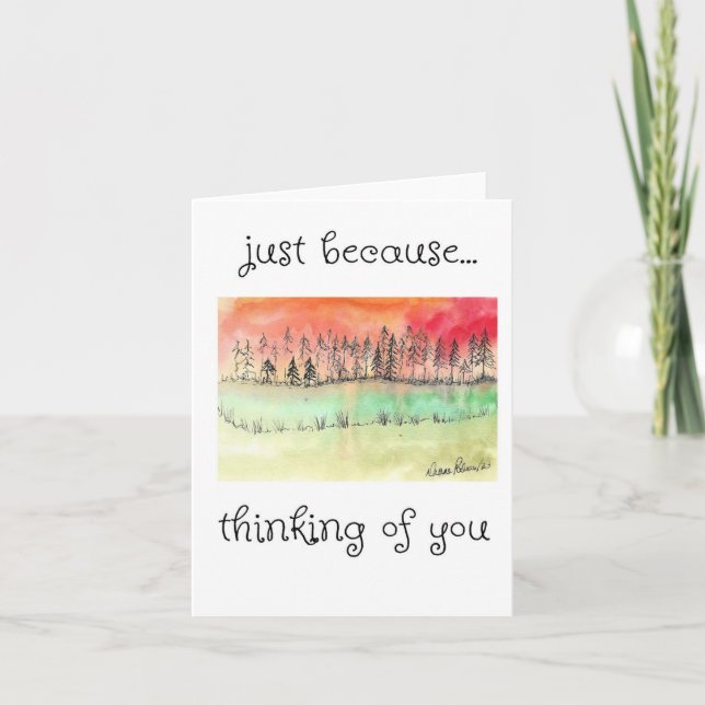 Tarjeta Pensando en ti, el atardecer del arte popular, los (Anverso)