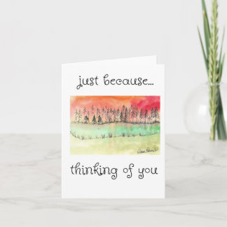 Tarjeta Pensando en ti, el atardecer del arte popular, los