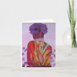 Tarjeta Pensando en ti. En blanco dentro.