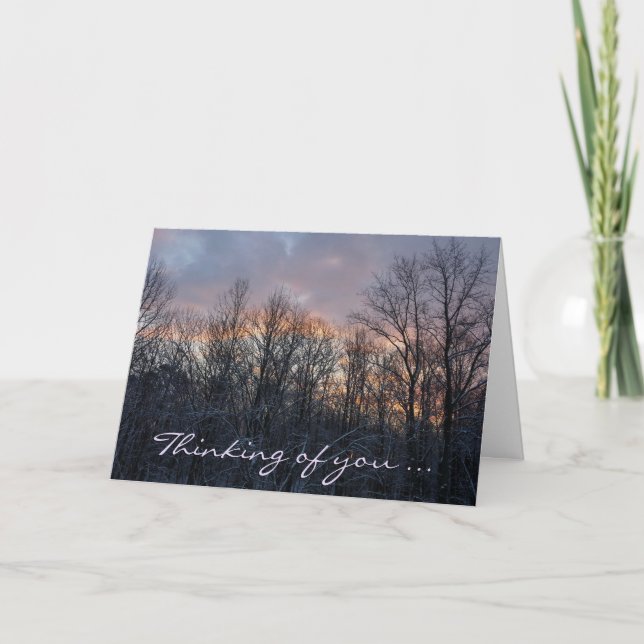 Tarjeta Pensando en ti en el amanecer del invierno (Anverso)