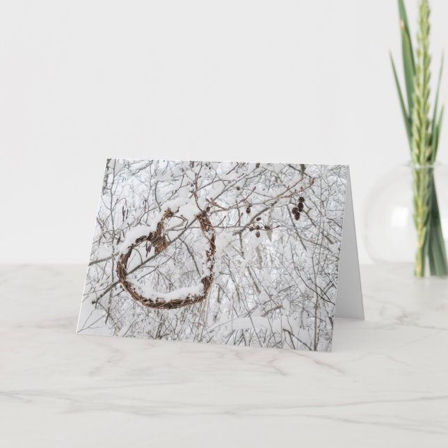 Tarjeta Pensando en ti en el corazón del invierno (Anverso)