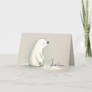 Tarjeta Pensando en ti en el oso polar