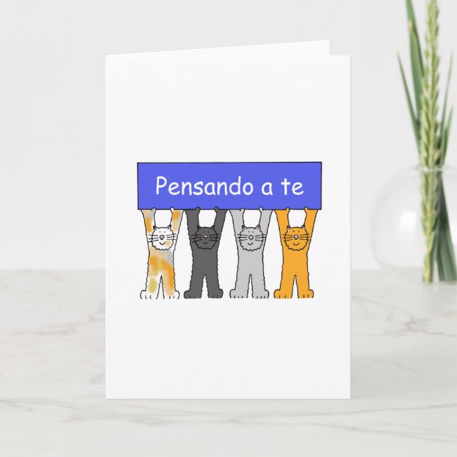 Tarjeta Pensando en ti en gatos Personalizados italianos (Anverso)