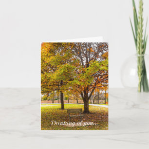 Tarjeta Pensando En Ti En La Sección De Vista De Otoño