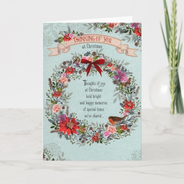 Tarjeta pensando en ti en los navidades (Anverso)