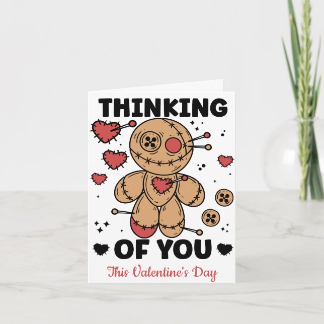 Tarjeta Pensando en ti, esta muñeca El día de San Valentín (Anverso)