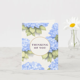 Tarjeta Pensando en Ti Floral de Hortensia Azul