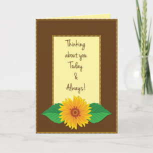 Tarjeta Pensando en ti girasol