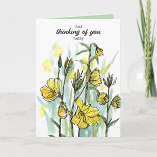 Tarjeta Pensando en Ti Hoy Oraciones Flores Silvestres