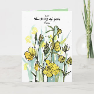 Tarjeta Pensando en Ti Hoy Oraciones Flores Silvestres