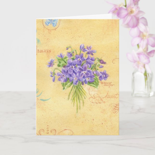 Tarjeta Pensando en ti, la carta de tu delicioso Bouquet d (Orquídea)