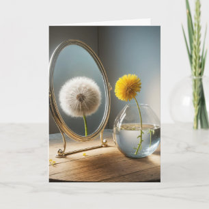 Tarjeta Pensando en ti, la reflexión de Dandelion en un es