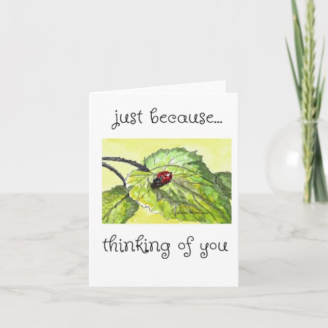 Tarjeta Pensando en ti, Lady Bug Art (Anverso)